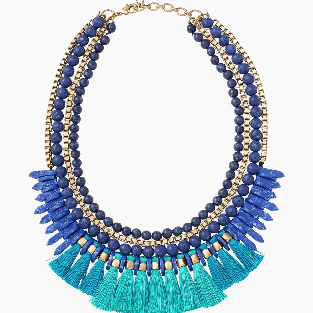 Turquoise & cobalt versatile statement necklace